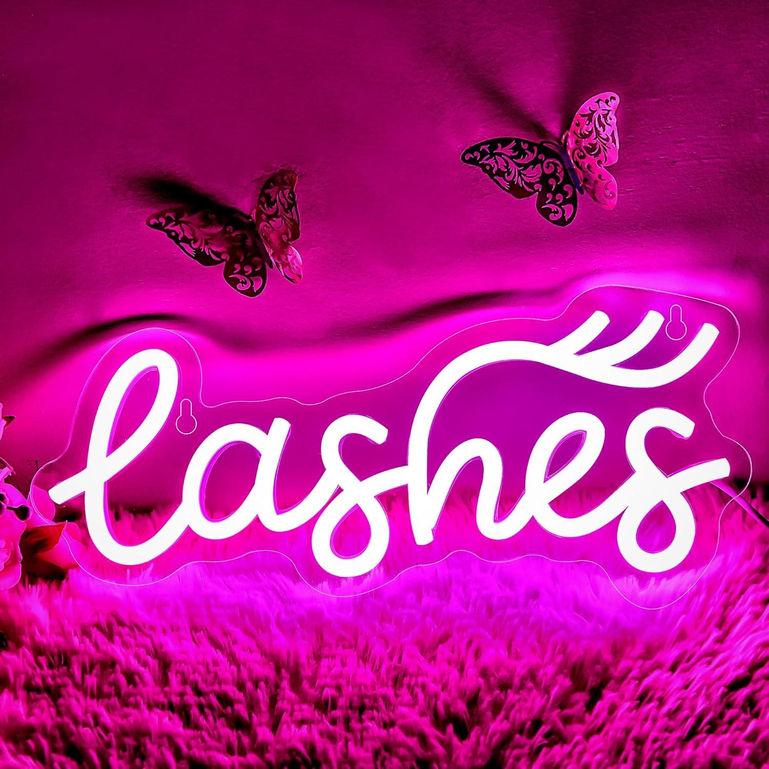Lashes Neon Sign Lady Text Led - Beauty No Makeup 评论和价格